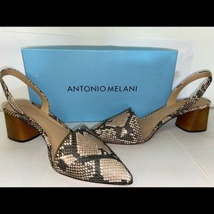 Antonio Melani Womens Slingback Size 8.5 Klaudi Snake Skin